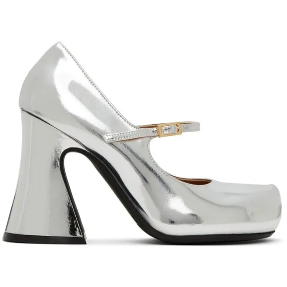 Marni - Silver Metallic Front Strap Mary